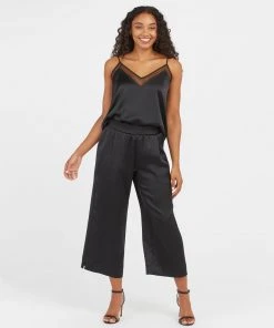 Spanx Shop All Clothing Satin Cropped Wide Leg Pant