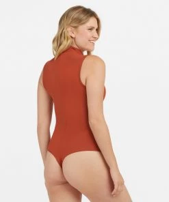 Spanx Suit Yourself Ribbed Mock Neck Sleeveless Bodysuit