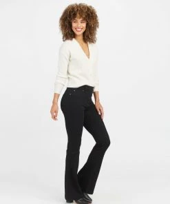 Spanx Back In Stock Flare Jeans, Clean Black