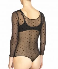 Shop All Clothing Spanx® Sheer Fashion Flocked Dot Thong Bodysuit