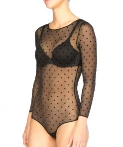 Shop All Clothing Spanx® Sheer Fashion Flocked Dot Thong Bodysuit