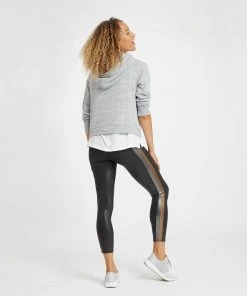 Spanx Faux Leather Track Stripe 7/8 Leggings