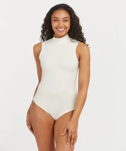 Spanx Suit Yourself Ribbed Mock Neck Sleeveless Bodysuit
