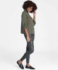 Spanx Faux Leather Camo Leggings