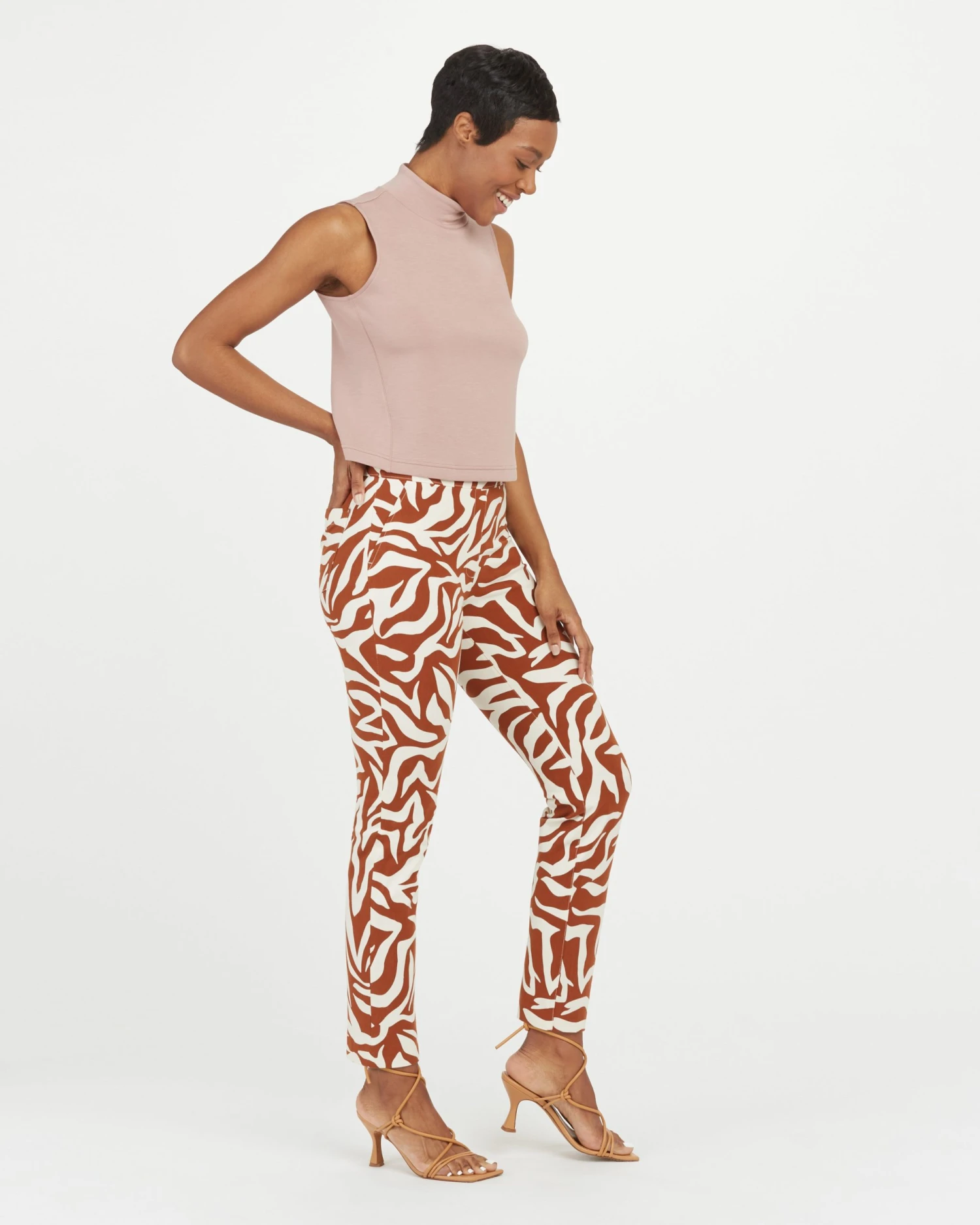 Spanx New Arrivals On-the-Go Printed Ankle Slim Straight Pant 5 Spanx New Arrivals On-the-Go Printed Ankle Slim Straight Pant