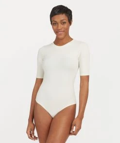 Spanx New Arrivals Suit Yourself Ribbed Crew Neck Short Sleeve Bodysuit