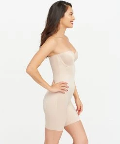 Spanx Suit Your Fancy Strapless Cupped Mid-Thigh Bodysuit Bodysuits