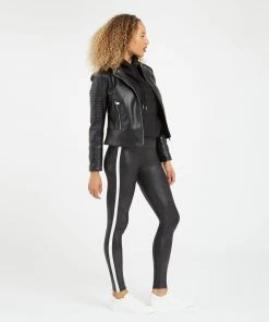 Spanx Faux Leather Side Stripe Leggings