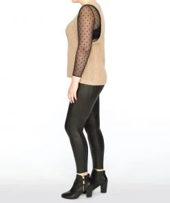 Spanx® Sheer Fashion Flocked Dot Crop Top Shop All Clothing