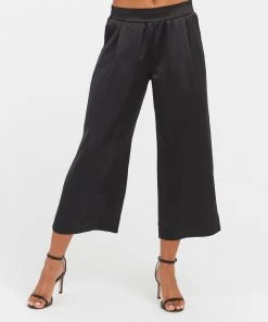 Spanx Shop All Clothing Satin Cropped Wide Leg Pant
