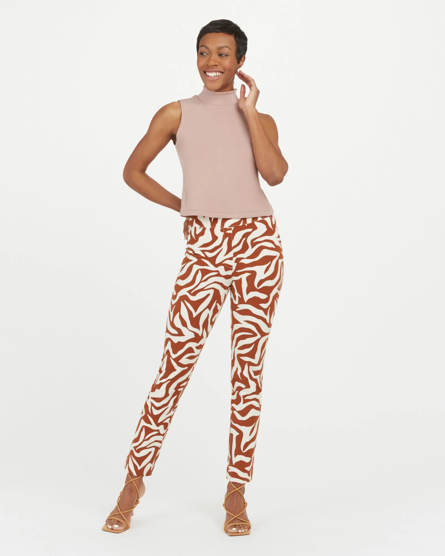 Spanx New Arrivals On-the-Go Printed Ankle Slim Straight Pant 3 Spanx New Arrivals On-the-Go Printed Ankle Slim Straight Pant