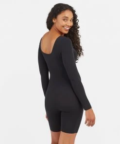Spanx Luxe Essentials Long Sleeve Mid-Thigh Bodysuit