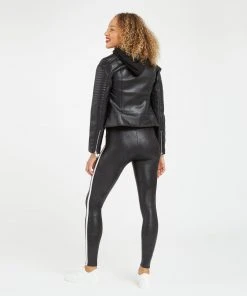 Spanx Faux Leather Side Stripe Leggings