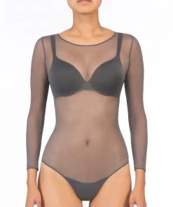 Spanx® Sheer Fashion Mesh Thong Bodysuit