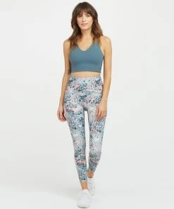 Spanx New Arrivals Booty Boost Active Splatter Floral ⅞ Leggings