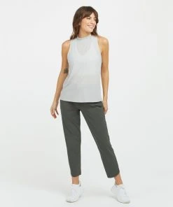 Spanx Go Lightly Ribbed Mock Neck Tank Shop All Activewear