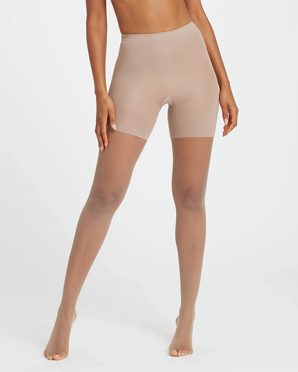 Spanx Micro-Fishnet Mid-Thigh Shaping Tights Hosiery 10 Spanx Micro-Fishnet Mid-Thigh Shaping Tights Hosiery