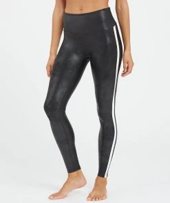 Spanx Faux Leather Side Stripe Leggings