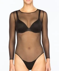 Spanx® Sheer Fashion Mesh Thong Bodysuit