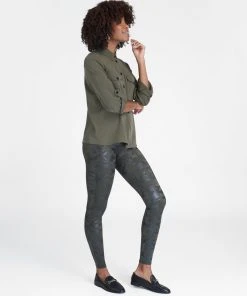 Spanx Faux Leather Camo Leggings