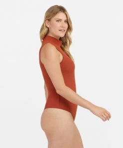Spanx Suit Yourself Ribbed Mock Neck Sleeveless Bodysuit