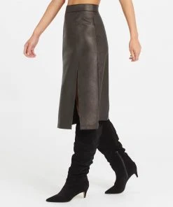 Spanx Leather-Like Midi Skirt