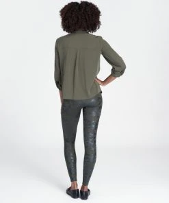 Spanx Faux Leather Camo Leggings