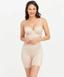 Spanx Suit Your Fancy Strapless Cupped Mid-Thigh Bodysuit Bodysuits