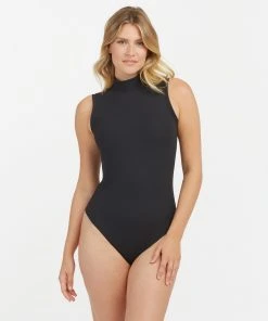 Spanx Suit Yourself Ribbed Mock Neck Sleeveless Bodysuit