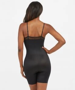 Spanx Spotlight On Lace Satin Mid-Thigh Bodysuit