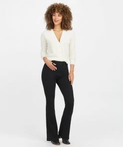 Spanx Back In Stock Flare Jeans, Clean Black