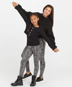 Spanx Girls Faux Leather Snake Shine Leggings
